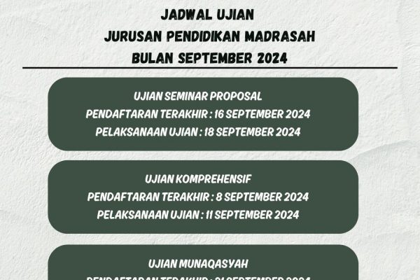 Jadwal Ujian Bulan September